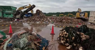 珠洲市仮置場の様子
